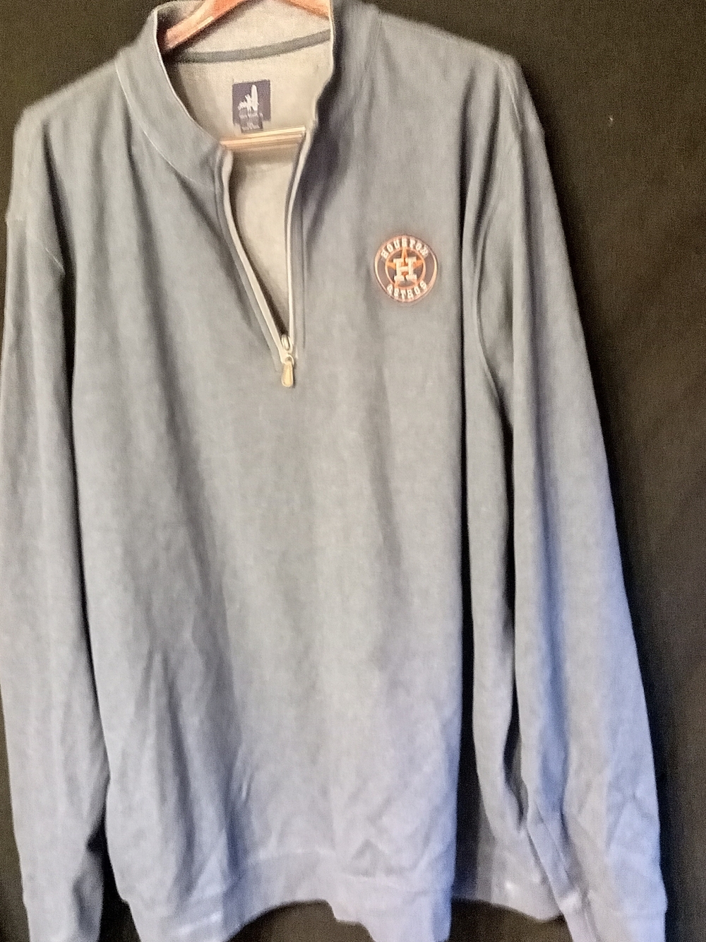 johnnie-O  Houston Astros Men's Blue-Grey Quarter-Zip Pullover